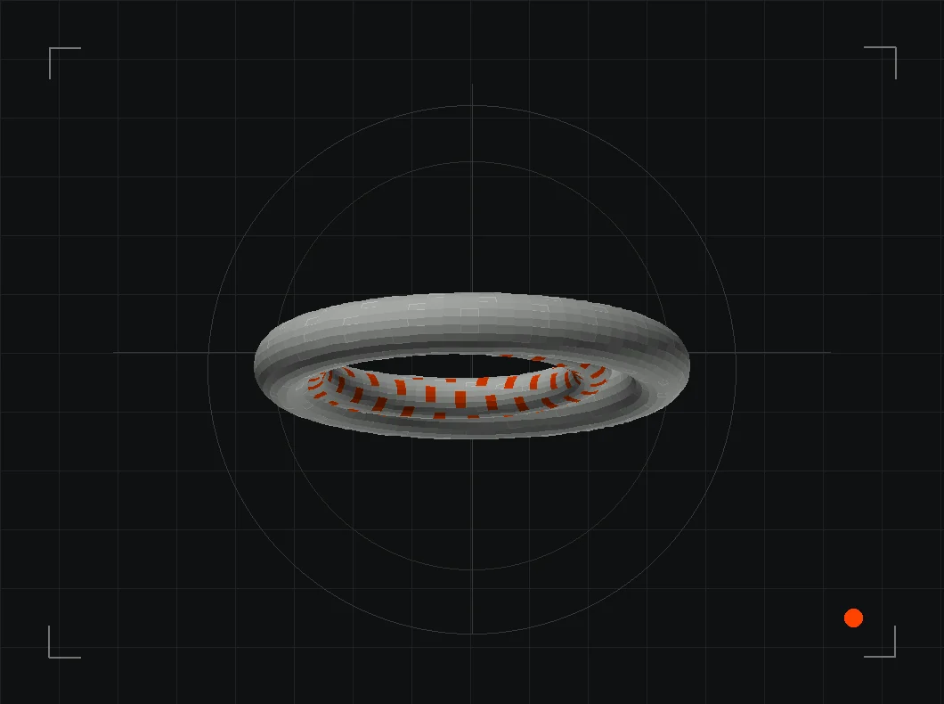 Design study with concentric rings on a construction grid